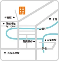 浜松市天竜区役所のイラスト地図